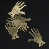 Brass Double Side Brushed Personality Pendant DIY Earring Accessories