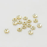 20pcs 14K Plated Leaf Flower Caps for DIY Bracelet Necklace Jewelry Making
