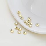 20pcs 14K Plated Leaf Flower Caps for DIY Bracelet Necklace Jewelry Making