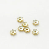 20Pcs 14K Plated Brass 6mm Flower Bead Caps for Necklace Making