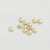 20Pcs 14K Plated Brass 6mm Flower Bead Caps for Necklace Making