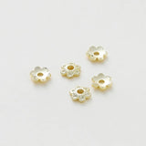 20Pcs 14K Plated Brass 6mm Flower Bead Caps for Necklace Making
