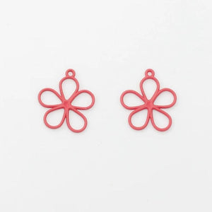 Alloy Hollowed Out Flower Pendant Diy Jewelry