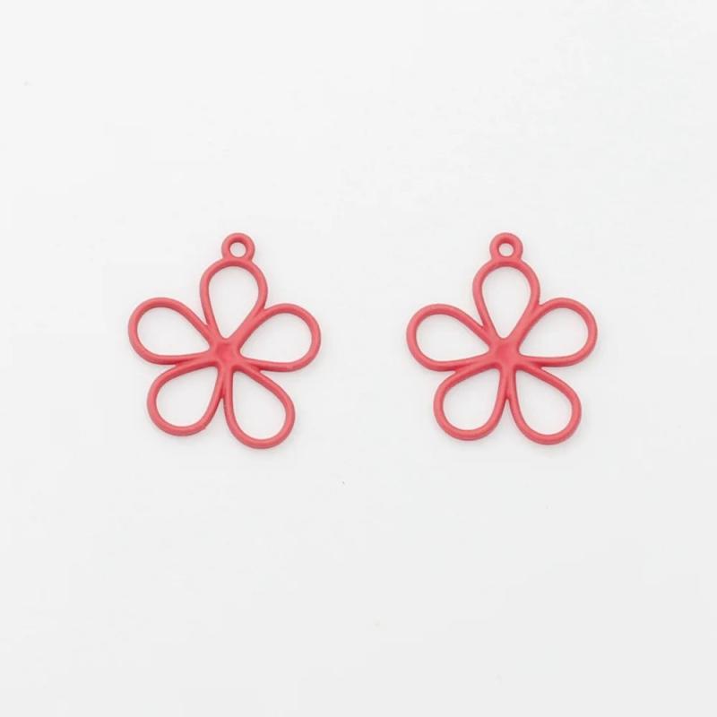 Alloy Hollowed Out Flower Pendant Diy Jewelry