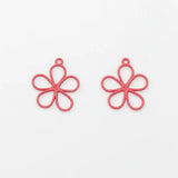 Alloy Hollowed Out Flower Pendant Diy Jewelry
