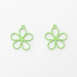 Alloy Hollowed Out Flower Pendant Diy Jewelry