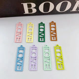 10pcs Macaron Pendant Base Love Letter Charms for DIY Jewelry Making