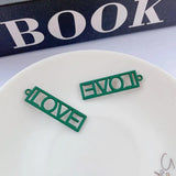 10pcs Macaron Pendant Base Love Letter Charms for DIY Jewelry Making