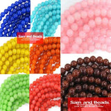 10mm Round Glass Loose Beads for Jewelry Making - 80pcs