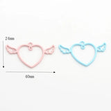 10pcs Heart Shape Wing Pendant Keychain Earring Necklace DIY Jewelry Supplies
