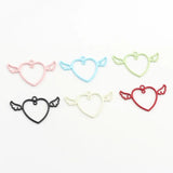 10pcs Heart Shape Wing Pendant Keychain Earring Necklace DIY Jewelry Supplies