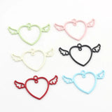 10pcs Heart Shape Wing Pendant Keychain Earring Necklace DIY Jewelry Supplies