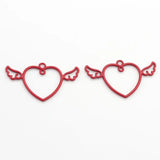 10pcs Heart Shape Wing Pendant Keychain Earring Necklace DIY Jewelry Supplies