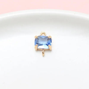 6pcs Copper Inlaid Glass Crystal Pendant Earrings DIY Jewelry Accessories