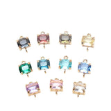 6pcs Copper Inlaid Glass Crystal Pendant Earrings DIY Jewelry Accessories