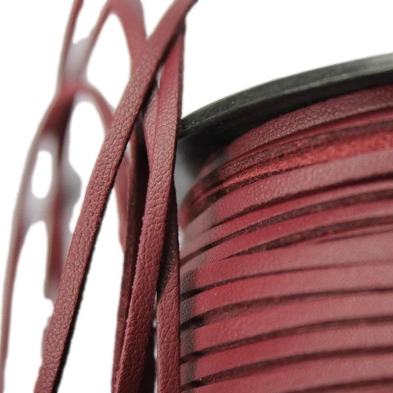 10 Yards 3mm Maroon Coated Faux Suede Leather