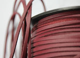10 Yards 3mm Maroon Coated Faux Suede Leather