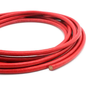 1 Yard 5mm Red Cow Hide Leather Cord Jewelry Making DIY Necklace Bracelet