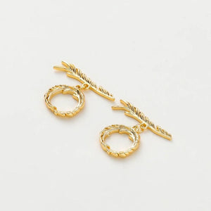 18K Plated Brass Feather T Toggle Clasps for Jewelry Making