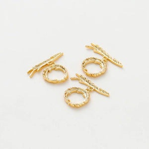 18K Plated Brass Feather T Toggle Clasps for Jewelry Making