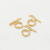 18K Plated Brass Feather T Toggle Clasps for Jewelry Making