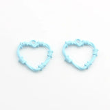 10pcs Hollowed Out Heart Pendant Keychain Earring Necklace Jewelry DIY Supplies