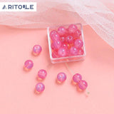 DIY Light Bubble Jelly Glass Beads Round Loose Bead Accessories Material