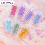 DIY Light Bubble Jelly Glass Beads Round Loose Bead Accessories Material