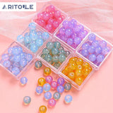 DIY Light Bubble Jelly Glass Beads Round Loose Bead Accessories Material