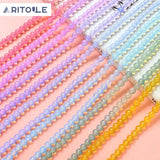 DIY Light Bubble Jelly Glass Beads Round Loose Bead Accessories Material
