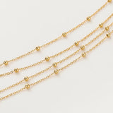 1.5mm 14K/18K Plated Brass Chain with Ball Beads for DIY Jewelry Making
