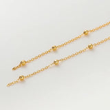 1.5mm 14K/18K Plated Brass Chain with Ball Beads for DIY Jewelry Making