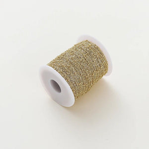 1.5mm 14K/18K Plated Brass Chain with 2.3mm Beads for DIY Jewelry Making