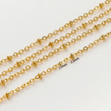 1.5mm 14K/18K Plated Brass Chain with 2.3mm Beads for DIY Jewelry Making