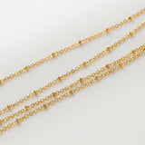 1.5mm 14K/18K Plated Brass Chain with 2.3mm Beads for DIY Jewelry Making