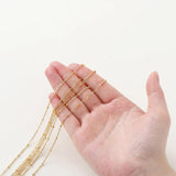 1.5mm 14K/18K Plated Brass Chain with 2.3mm Beads for DIY Jewelry Making