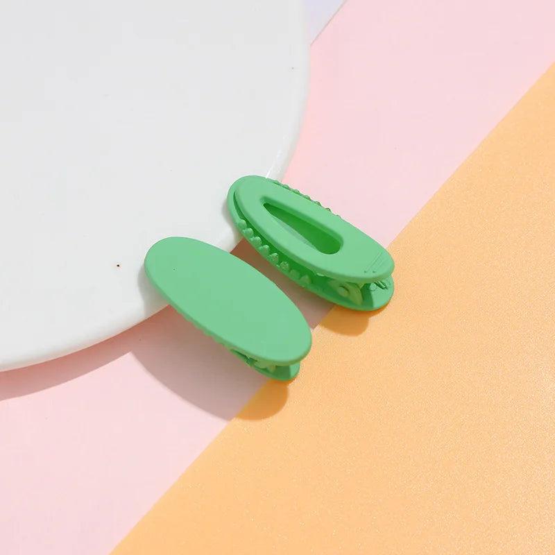 20 PCS Rainbow Candy Hairpin Resin Oval Side Clip Children's Frosted Clip