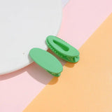 20 PCS Rainbow Candy Hairpin Resin Oval Side Clip Children's Frosted Clip