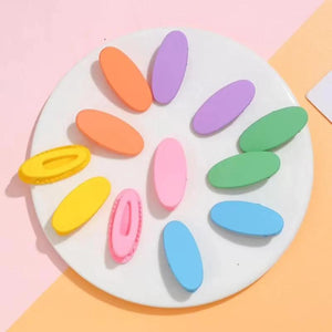 20 PCS Rainbow Candy Hairpin Resin Oval Side Clip Children's Frosted Clip