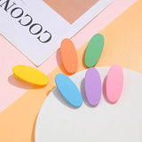 20 PCS Rainbow Candy Hairpin Resin Oval Side Clip Children's Frosted Clip