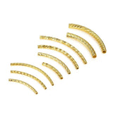 10Pcs Brass Curved Textured Tube Beads Twist Spacer for DIY Bracelet Necklace