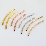 10Pcs Brass Curved Textured Tube Beads Twist Spacer for DIY Bracelet Necklace