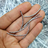 10Pcs Brass Curved Textured Tube Beads Twist Spacer for DIY Bracelet Necklace