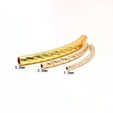 10Pcs Brass Curved Textured Tube Beads Twist Spacer for DIY Bracelet Necklace
