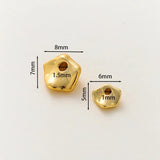 10Pcs 6-8mm Plated Brass Irregular Spacer Beads for DIY Jewelry Making