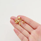 10Pcs 6-8mm Plated Brass Irregular Spacer Beads for DIY Jewelry Making