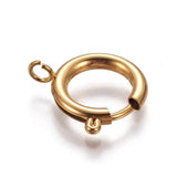 2PC 304 Stainless Steel Spring Ring Clasps Flat Round Ring Clasps