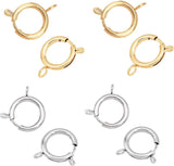 2PC 304 Stainless Steel Spring Ring Clasps Flat Round Ring Clasps