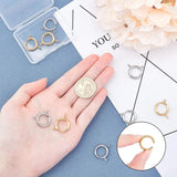 2PC 304 Stainless Steel Spring Ring Clasps Flat Round Ring Clasps