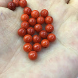 Natural Coral Round Beads 7mm Half Hole for Jewelry Making DIY